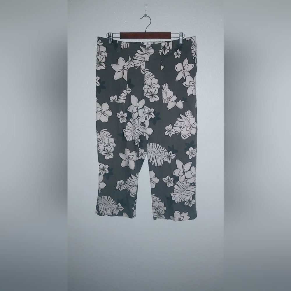 Chicos 3 16 Aloha Brown Taupe Cotton Capri Pocketed Pants
